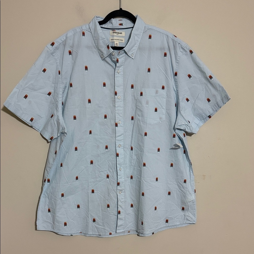 Goodthreads Light Blue ice pop printed Casual Shirt mens XXXL casual vacation